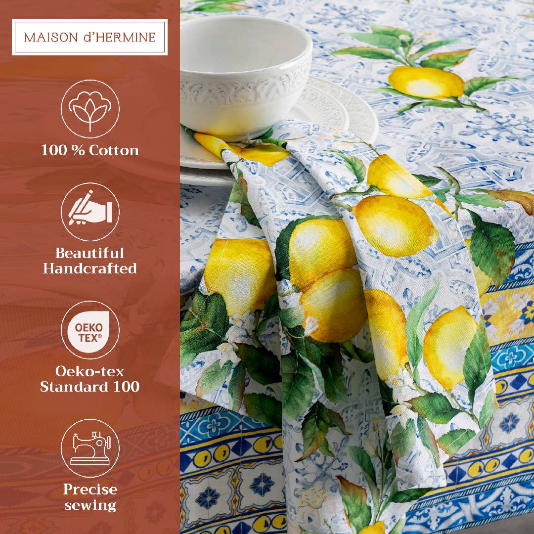 Citrus, 100% Cotton Napkins 20" X 20" - Set Of 4