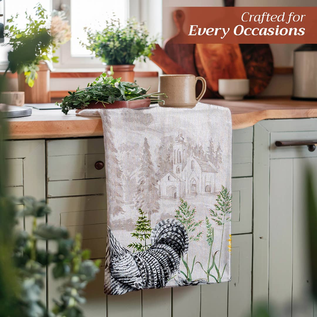Towel, Chickens 100% Cotton Kitchen Towels - Set Of 3