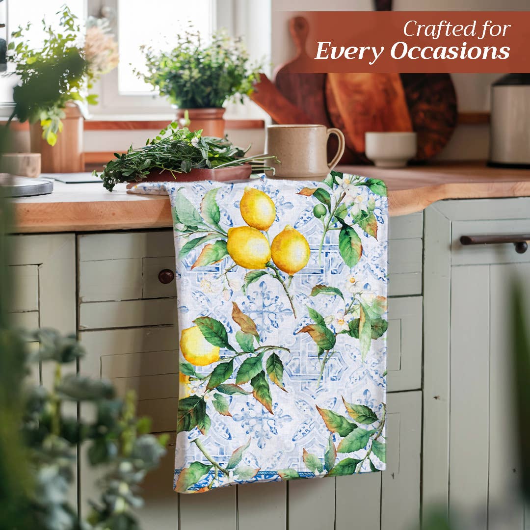 Citrus, 100% Cotton Kitchen Towels - Set Of 3