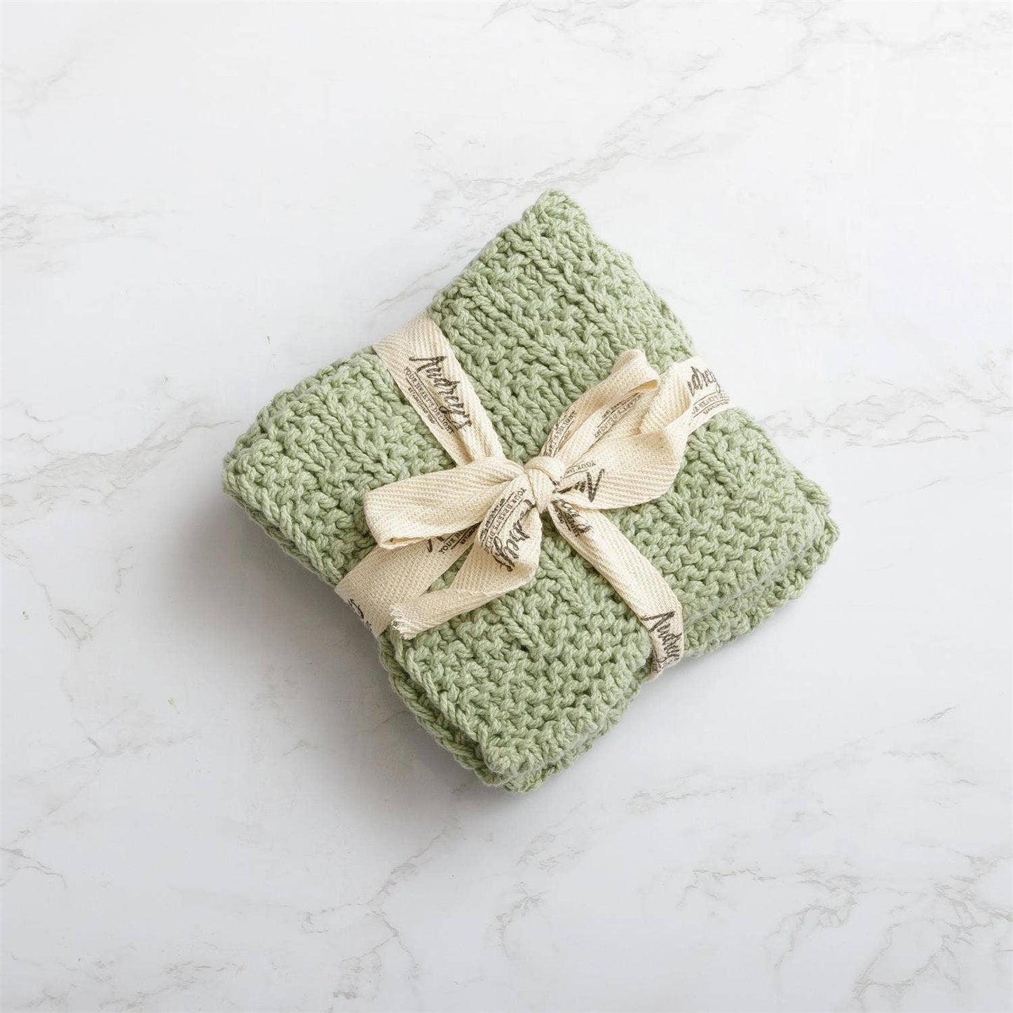 Cotton dish cloth set of 3, Sage