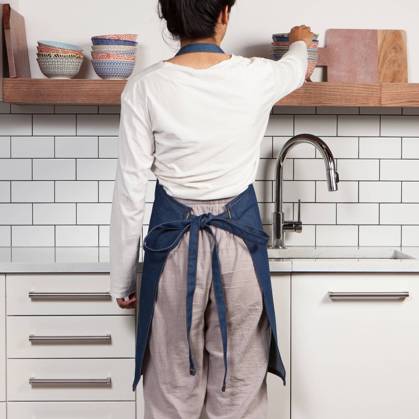 Apron, Denim Stonewash Chef Apron