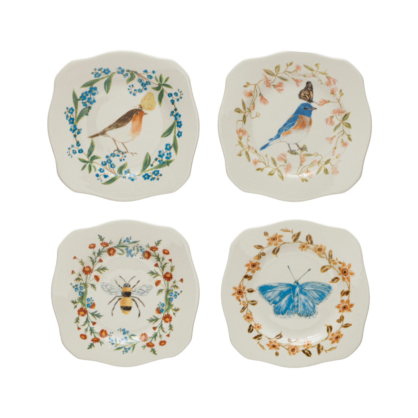 Set of 4 stoneware plates