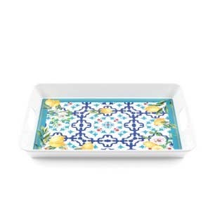 Guzzini, Rectangle Tray with Handles: Flower & Lemon