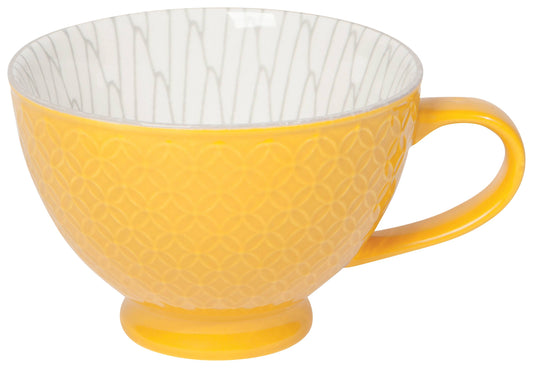 Stamped Latte Mug 14 oz, yellow