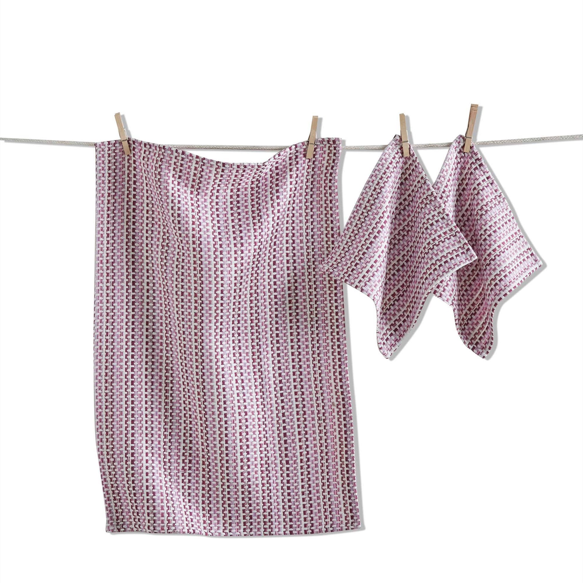 Purple Dishtowel and Dishcloth set