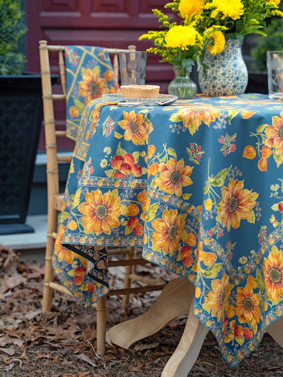 Tablecloth, Prairie Tablecloth - Teal: 60x90