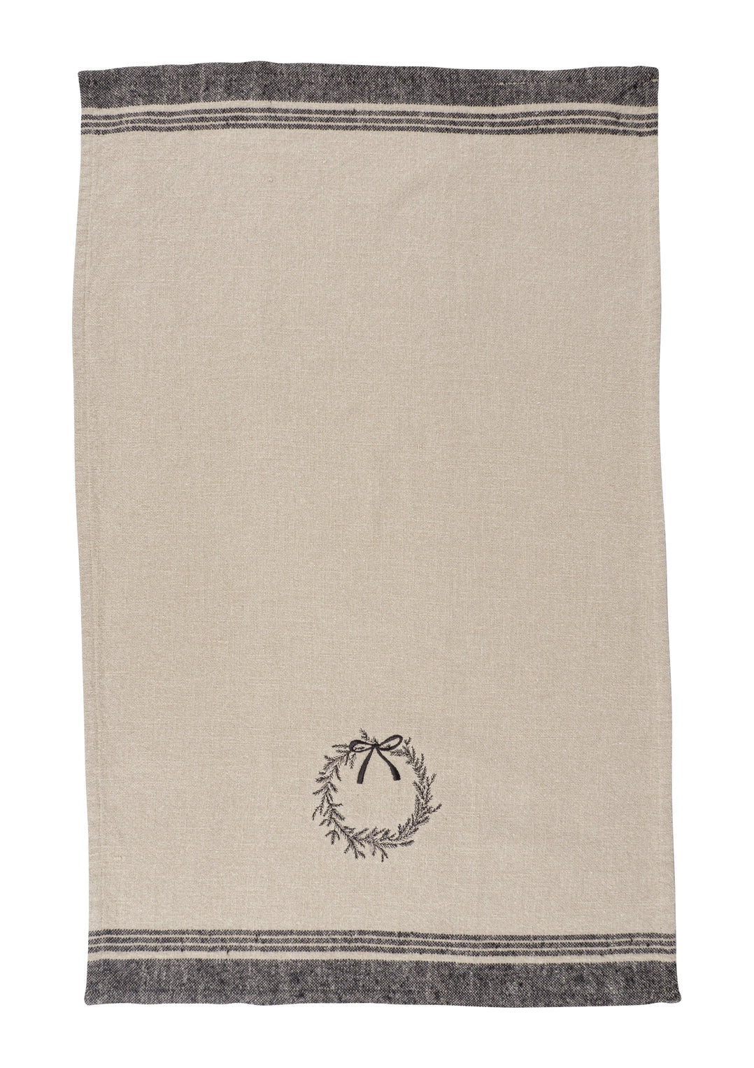 Dishtowel, Wreath Embroidered Holiday Kitchen Towel