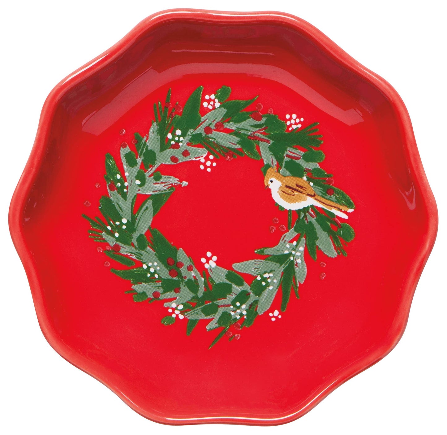 Wreaths Shaped Christmas Pinch Bowls Set of 6